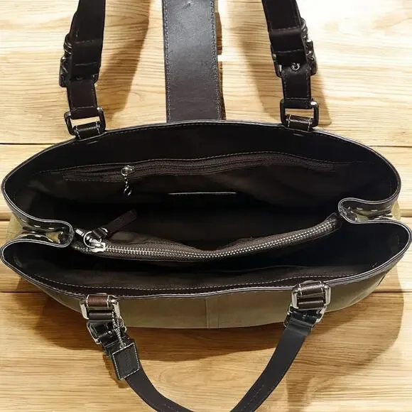 Y2K Coach F12620 Hamptons Suede Large Carryall Bag & Wristlet
